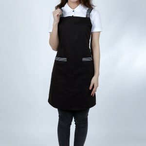 Tạp dề đồng phục tiệm nail màu đen dây kẻ sọc