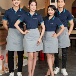Áo Đồng Phục Tiệm Pizza | Polo Xanh Navy Cao Cấp, In/Thêu Logo Sắc Nét