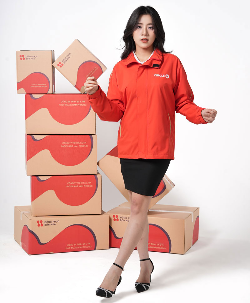 Đồng phục áo khoác gió chống nước thương hiệu Circle K