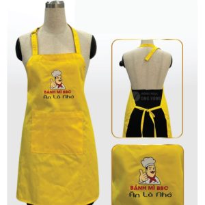 Tạp Dề Bánh Mì màu vàng phối túi in logo ấn tượng