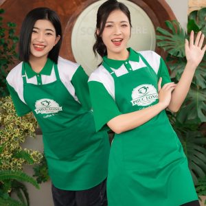 Tạp dề cà phê trà sữa Phúc Long bắt mắt, form Loose Fit, vải kaki [Giá tốt ] 