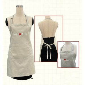 Tạp Dề Đồng Phục yếm dáng dài màu xám nhạt