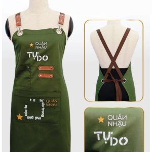 Tạp Dề Quán Ăn Chữ H Màu Xanh Lá Cây