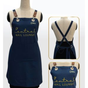 Tạp Dề Tiệm Nails màu xanh dương, phối dây da 